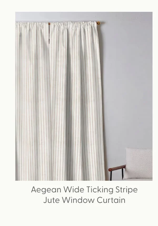 AEGEAN WIDE TICKING STRIPE JUTE Window Curtain