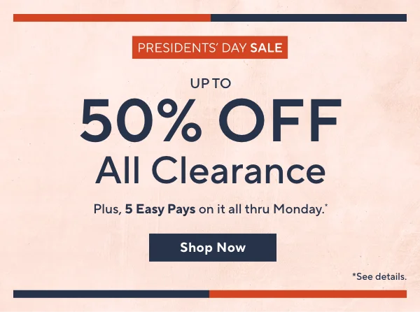 up to 50% off all clearance