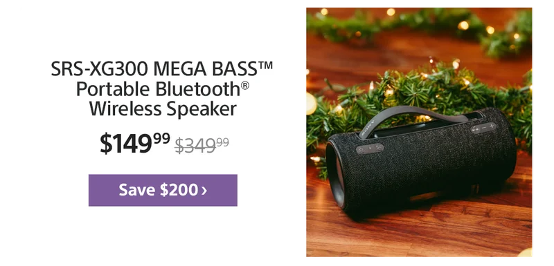 Save $200: SRS-XG300 MEGA BASS Portable Bluetooth Wireless Speaker