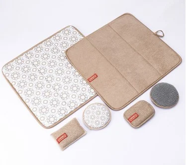 CAMPANELLI (4) Sponges and (2) 16.5" x 18" Drying Mats Patterned Set