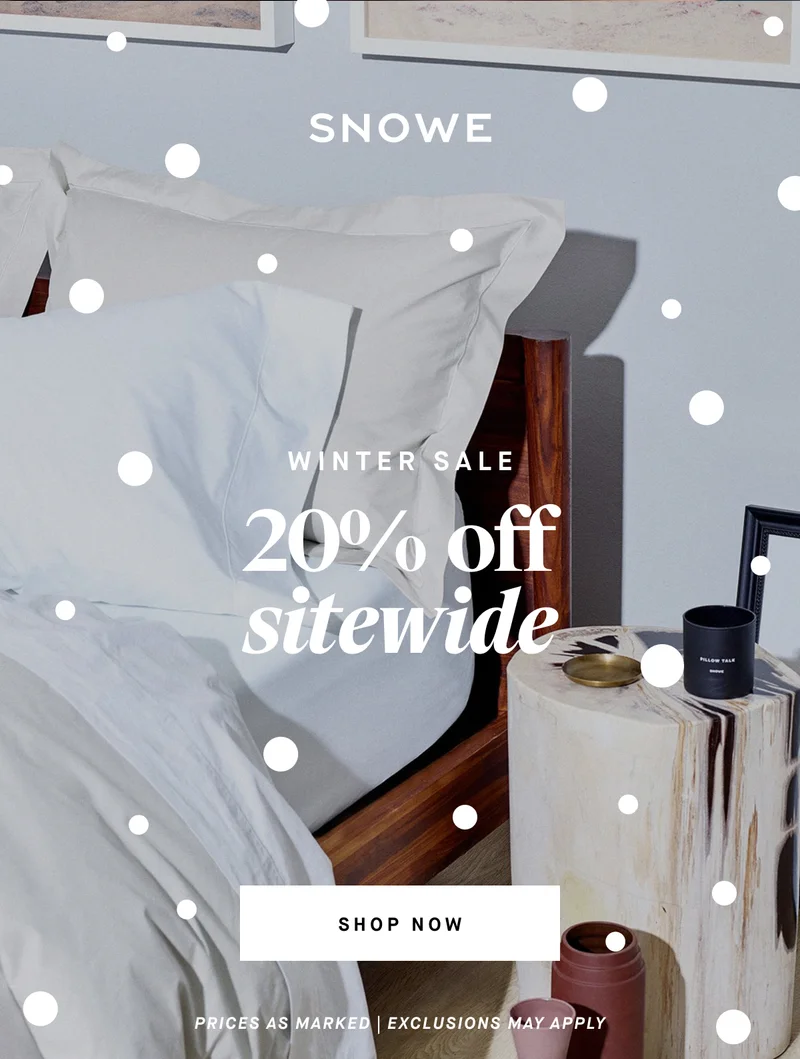 WINTER SALE 20%  off sitewide SHOP NOW PRICES AS MARKED | EXCLUSIONS MAY APPLY