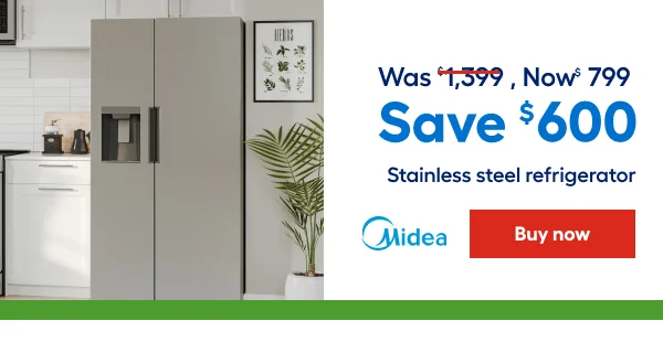 Was $1,399 , Now $799, Save $600, Stainless steel refrigerator
