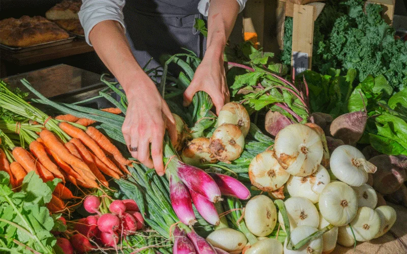 A display of vegetables
