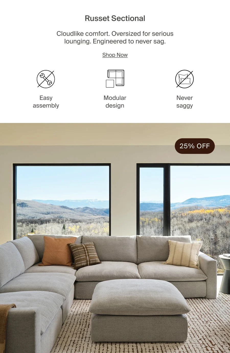 Russet 6-Piece Corner Sectional