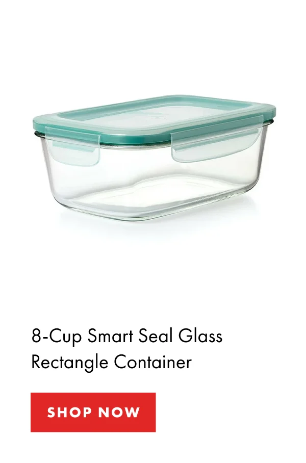8-Cup Smart Seal Glass Rectangle Container | SHOP NOW