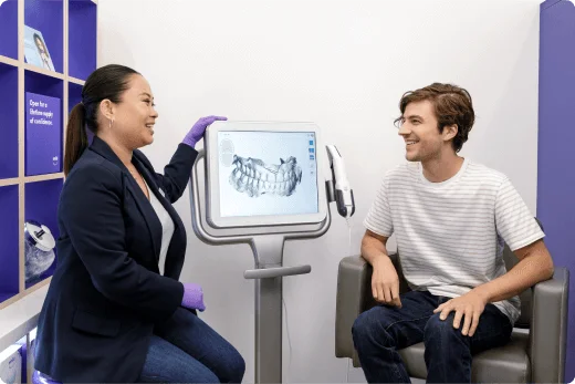 Doctor and patient reviewing a scan