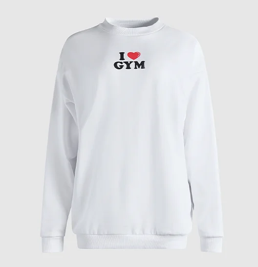 I Heart Gym Oversized Sweatshirt - White.