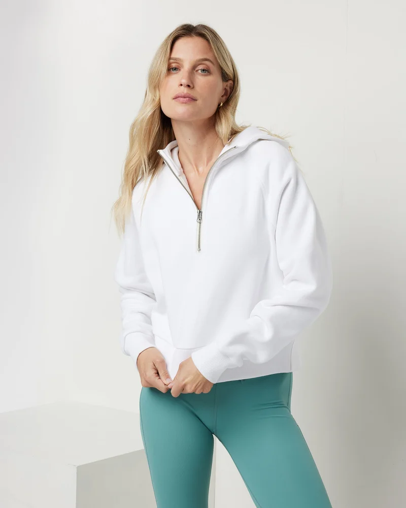 Image of Restore Half Zip Hoodie | White