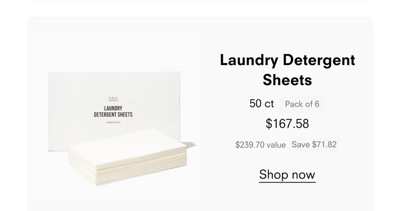 Fragrance Free Laundry Detergent Sheets 50ct (Case of 12)