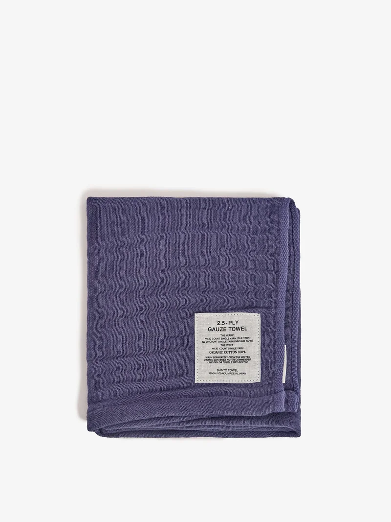 Image of Shinto Gauze Kitchen Towel - Navy