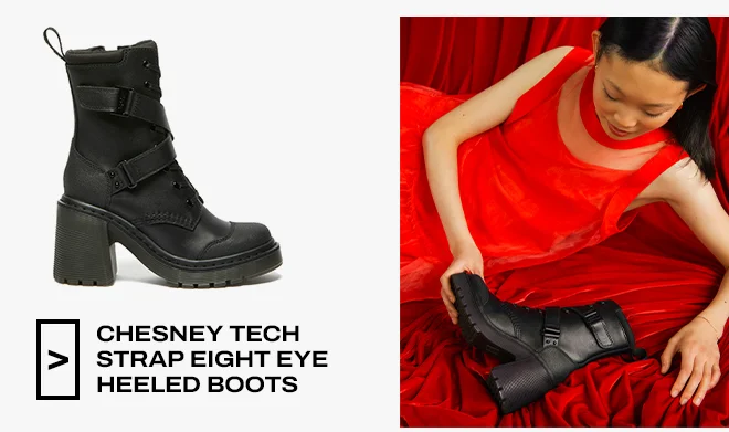 Chesney Tech Strap Eight Eye Heeled Boots