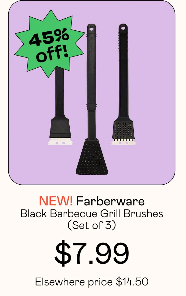 Black Barbecue Grill Brushes (Set of 3)