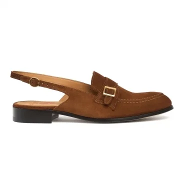 Frankie Slingback Mule in Sorrel Suede
