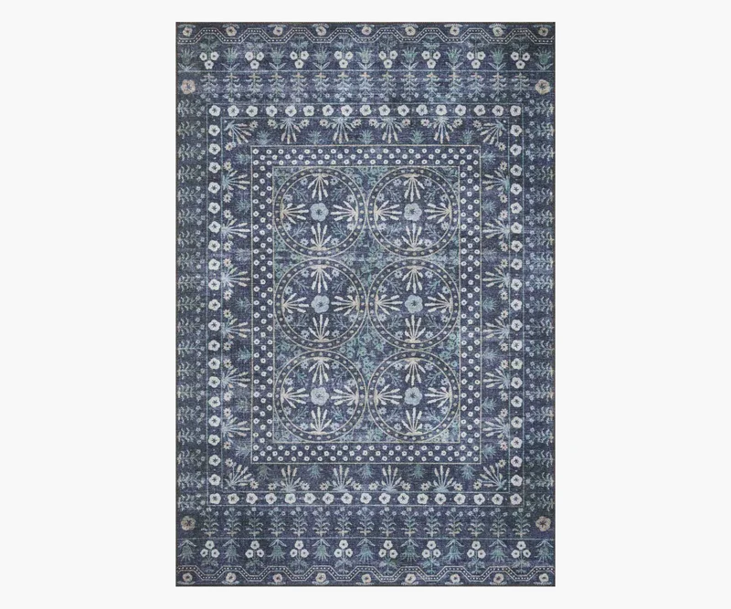 Image of Maison Rosette Power Loomed Rug - Blue