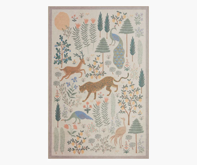 Image of Menagerie Les Fauves Printed Rug - Cream