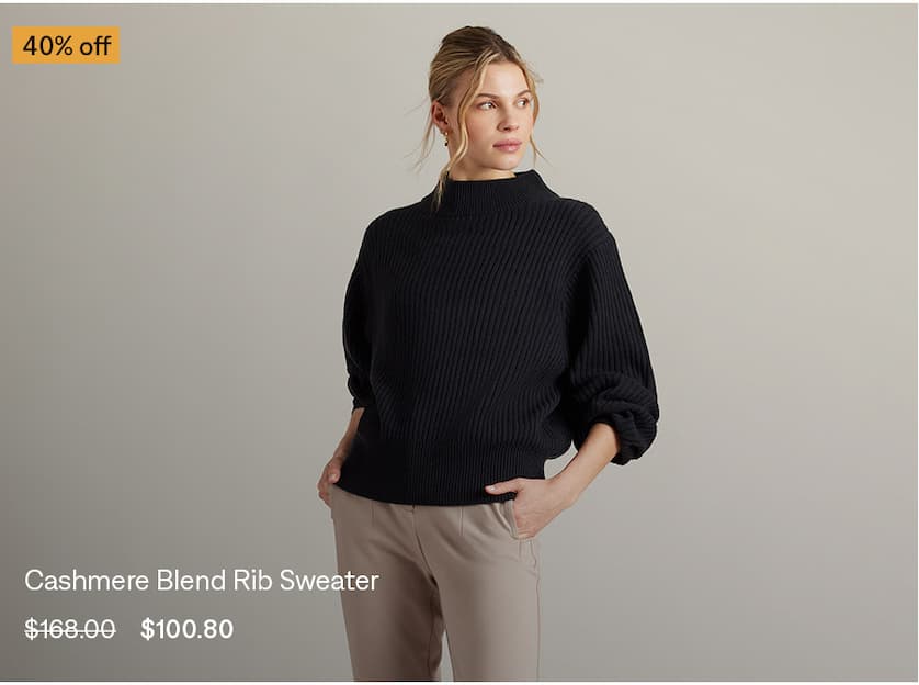 Cashmere Blend Rib Sweater