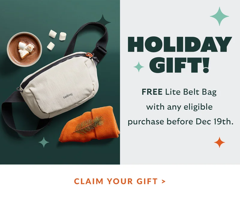Holiday Gift. FREE Lite Belt Bag with any eligible purchase before Dec 19th.