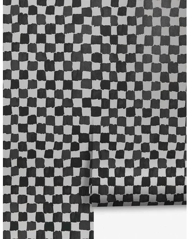 Checkerboard Wallpaper by Sarah Sherman Samuel - Ivory + Black