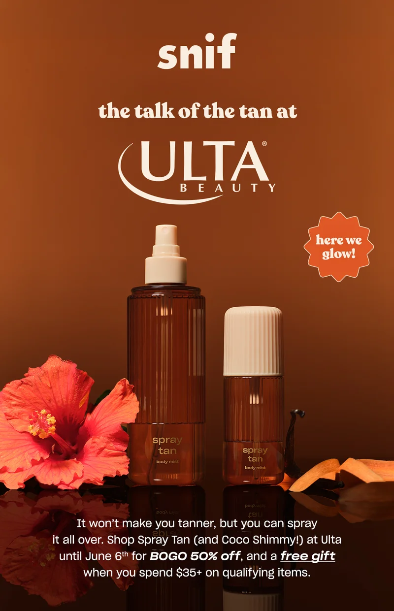 It won’t make you tanner, but you can spray it all over. Shop Spray Tan (and Coco Shimmy!) at Ulta until June 6th for BOGO 50% off, and a free gift when you spend $35+ on qualifying items.