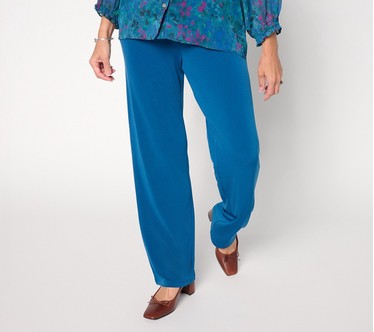Susan Graver Regular Liquid Knit Wide-Leg Pull-On Pants