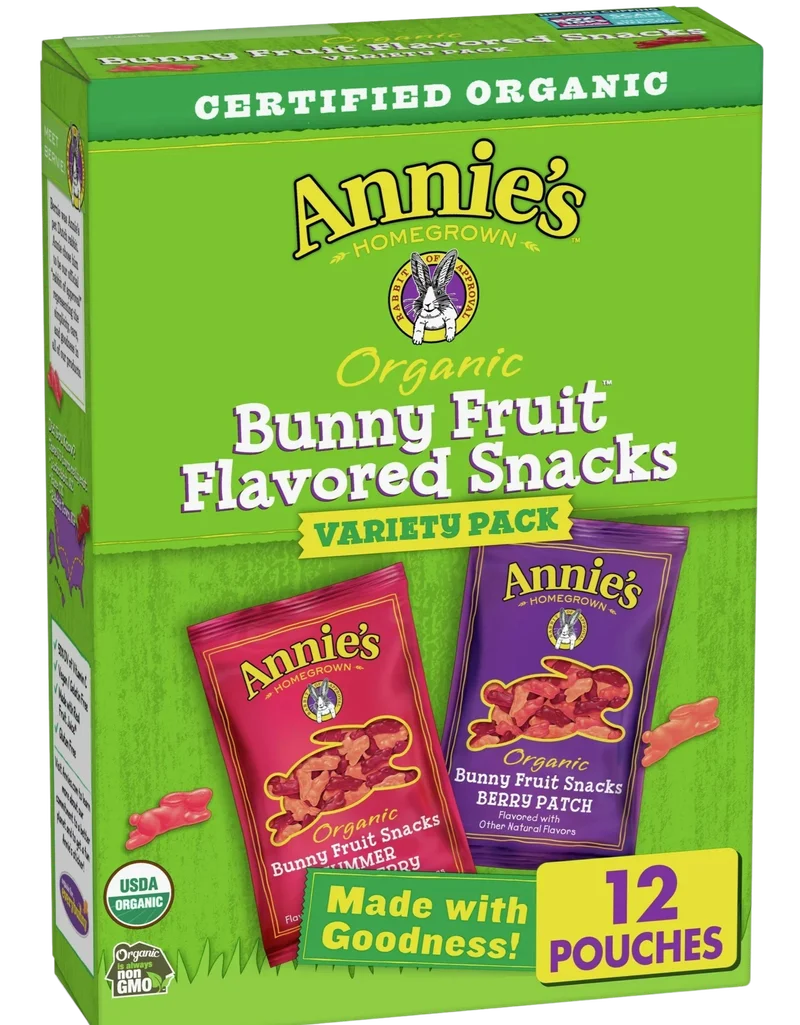 Image of Annie's Homegrown Organic Bunny Fruit Snacks Variety Pack (12 Pouches)