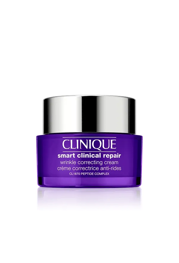 Ultra-nourishing wrinkle-fighting cream. Engineered to visibly reduce lines and wrinkles for supple, younger-looking skin. Lightweight cream for all skin types. Rich cream for drier skin types. CLINIQUE SMART CLINICAL REPAIR™ WRINKLE CORRECTING CREAM $58.40