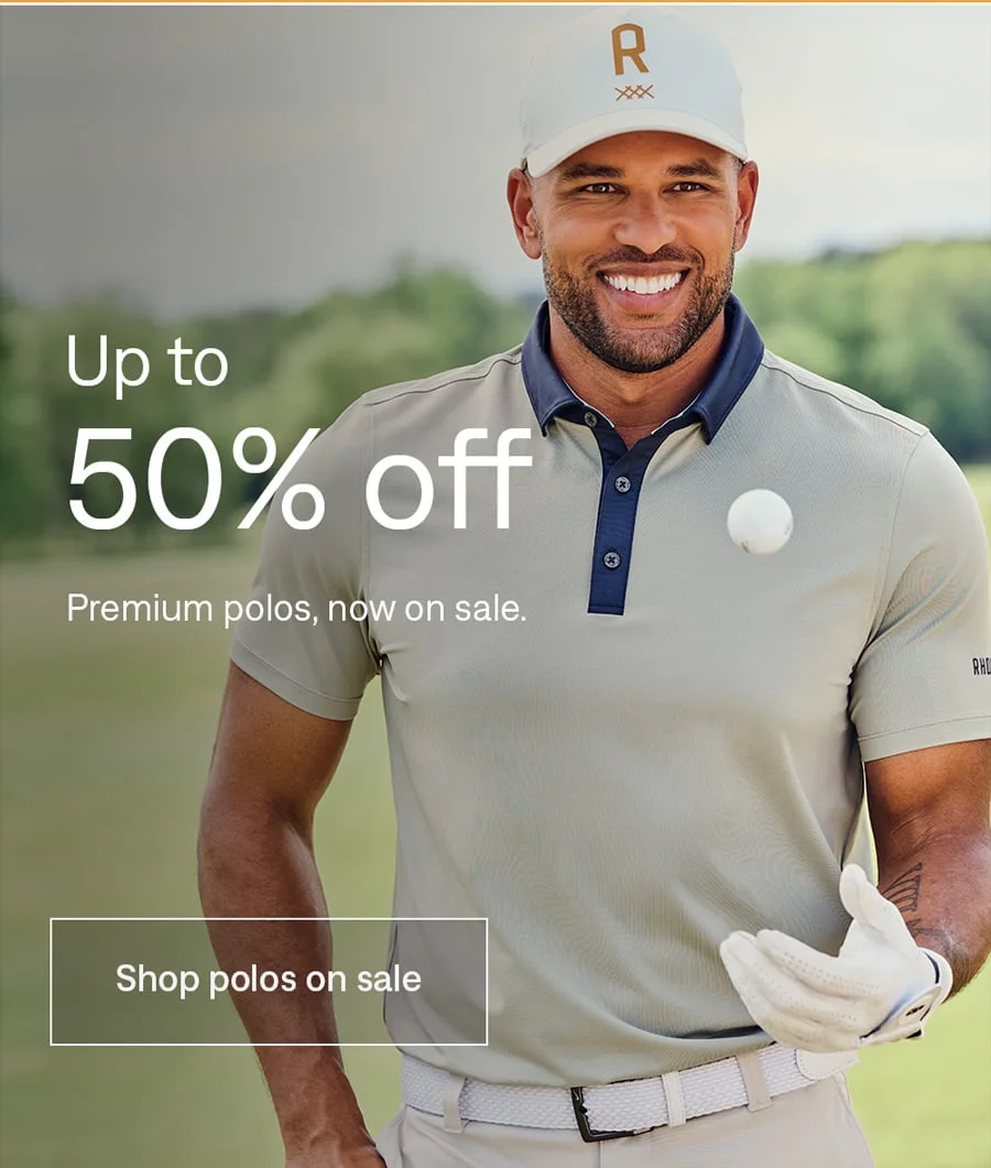 Up to 50% off premium polos. Shop now