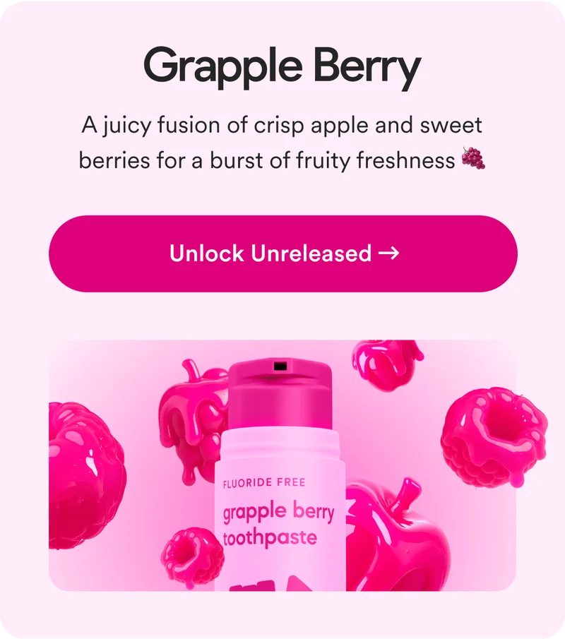 Grapple Berry. A juicy fusion of crisp apple and sweet berries for a burst of fruity freshness. Unlock Unreleased.