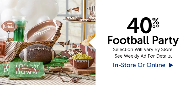 40% Off Football Party - Select Categories