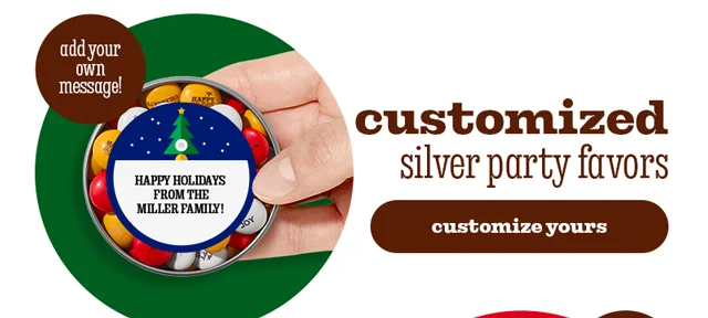 CUSTOMIZED SILVER PARTY FAVORS