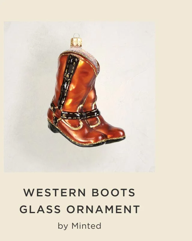 Western Boots Glass Ornament