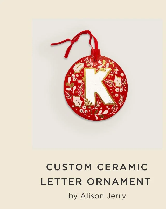 Custom Ceramic Letter Ornament