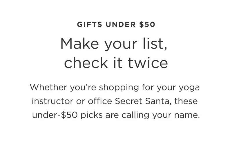 Make your list, check it twice