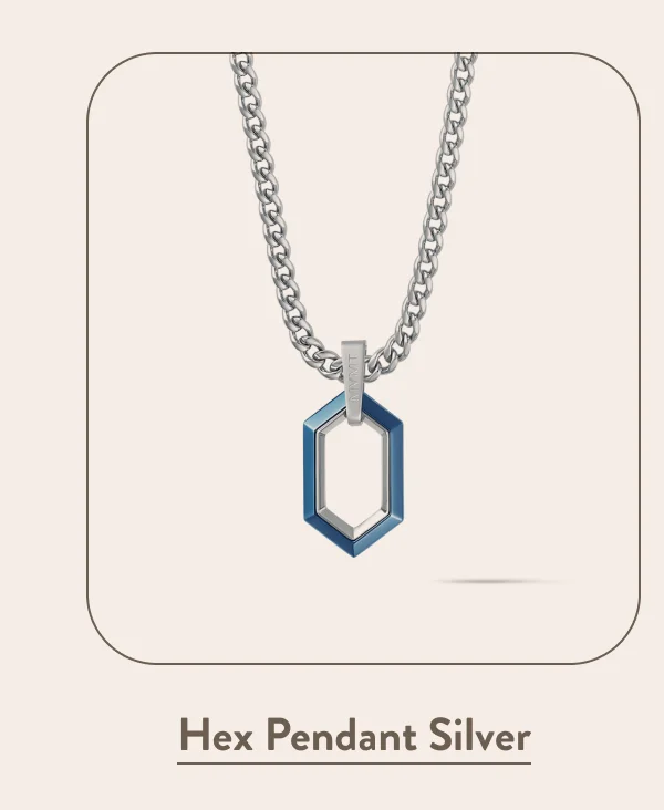 Hex Pendant Curb Chain Necklace