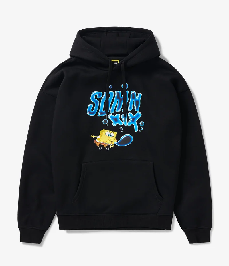 Product image of the SDMN x Spongebob Bubble Blowing Hoodie in Black