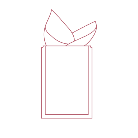 Rose-colored outline of Prep-N-Glow Cleansing Cloth