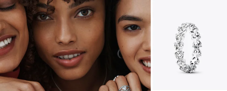 Band of Clear Hearts Ring