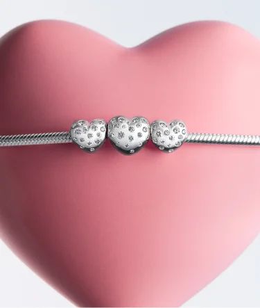 Pandora Sterling Silver Lab-grown Diamond Heart Clasp Snake Chain Bracelet