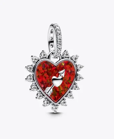Spinnable Arrow Heart Dangle Charm