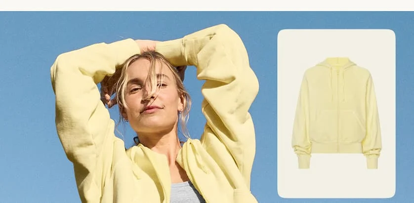 Cali Zip Up Hoodie in Washed Radiant Buttercup