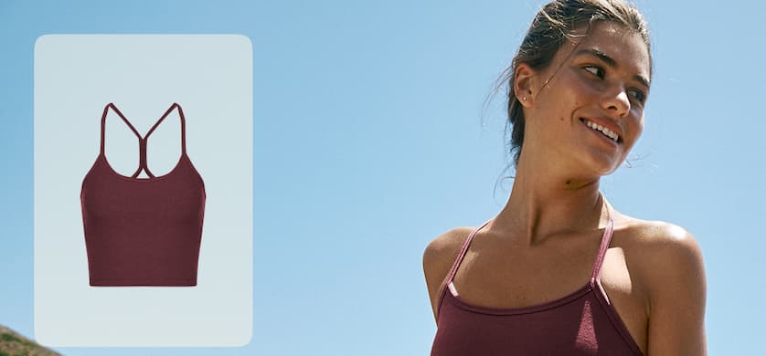 Spacedye Slim Racerback Cropped Tank in Midnight Burgundy Heather
