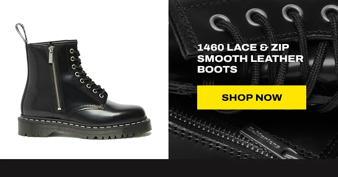 1460 Lace & Zip Smooth Leather Boots