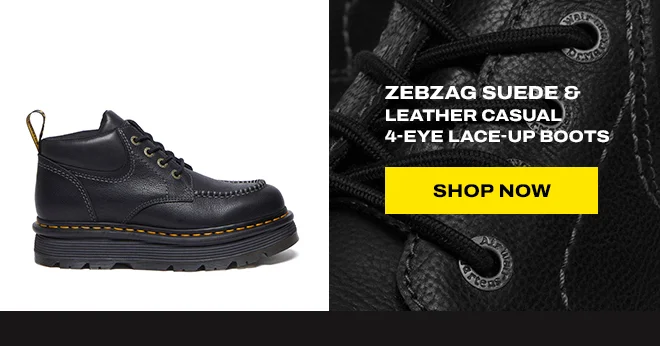 Zebzag Suede & Leather Casual 4-eye Lace Up Boots