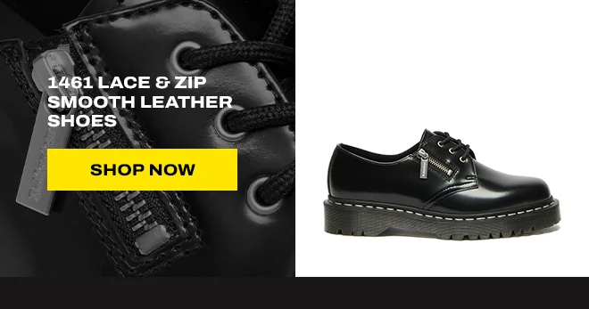 1461 Lace & Zip Smooth Leather Shoes