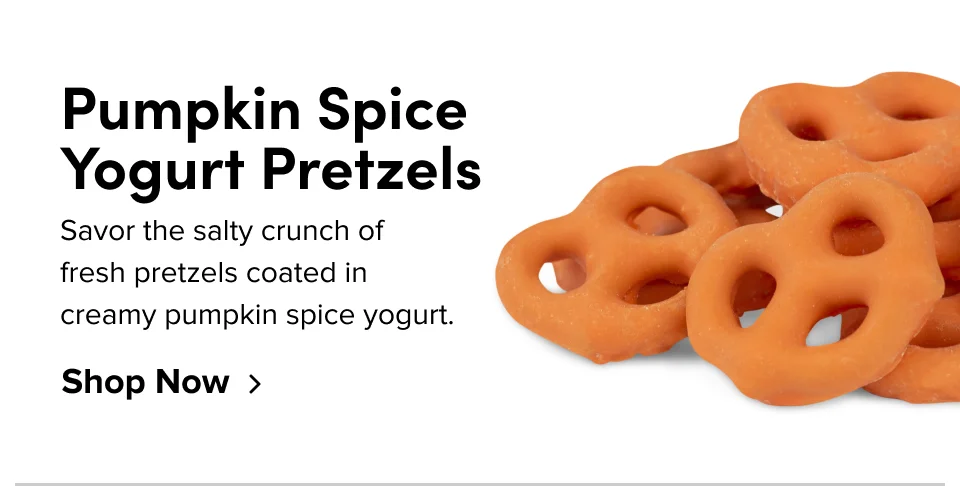 Pumpkin Spice Yogurt Pretzels; shop now