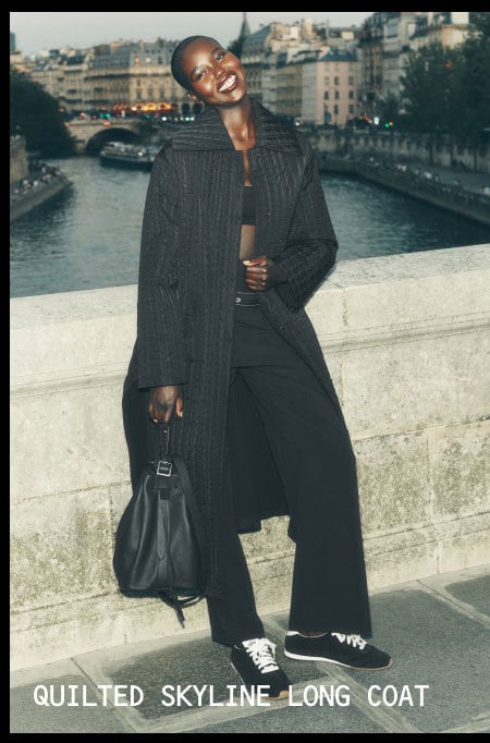 QUILTED SKYLINE LONG COAT