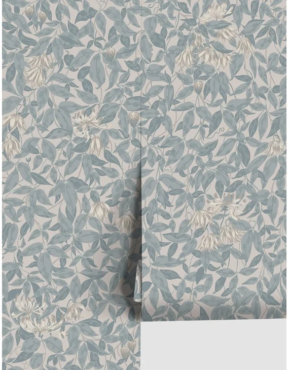 Scalamandre Linnea Wallpaper by Sandberg - Misty Blue