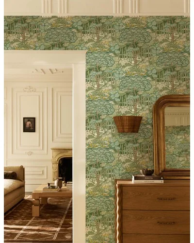 Lorelle Wallpaper-Green and Blue