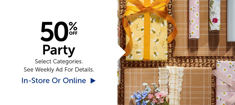 50% Off Party - Select Categories.