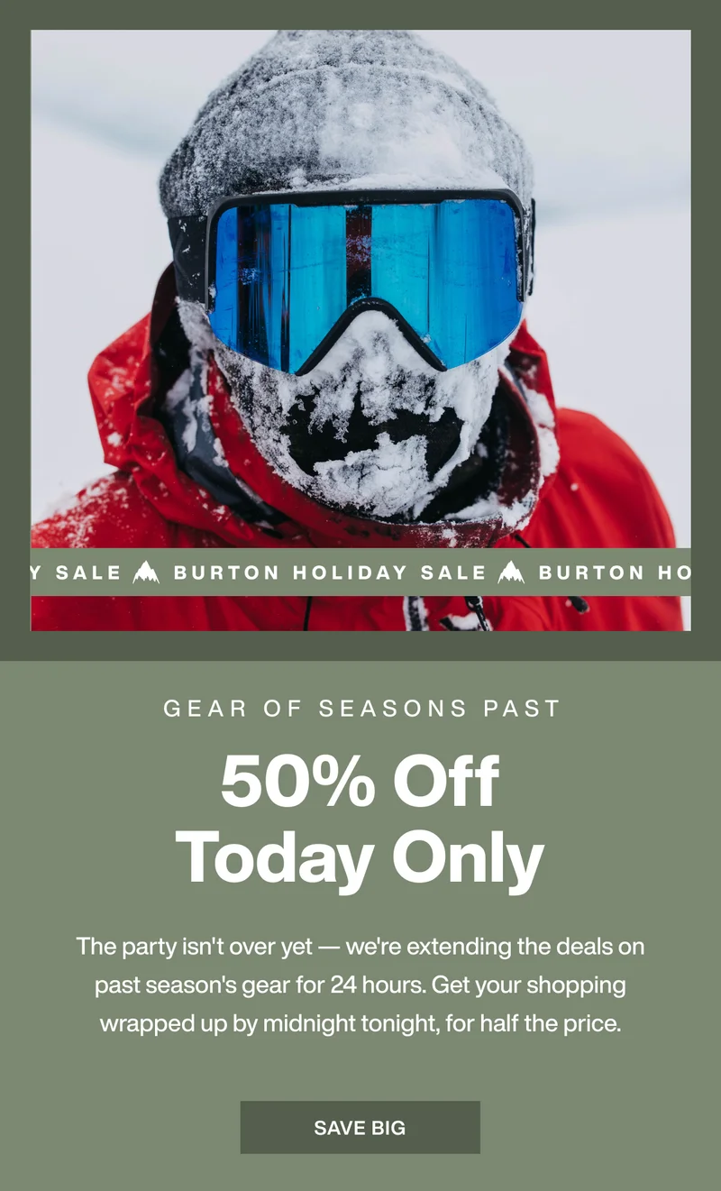 Gear of Seasons Past - 50% Off Today Only